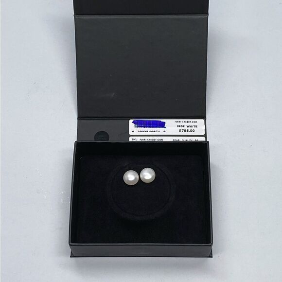 Saks Fifth Avenue Collection 14K White Gold Freshwater Button Pearl Stud Earring - Picture 2 of 9